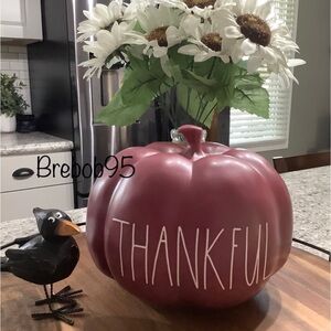 Rae Dunn Burgundy Thankful Pumpkin Accent- LAST ONE